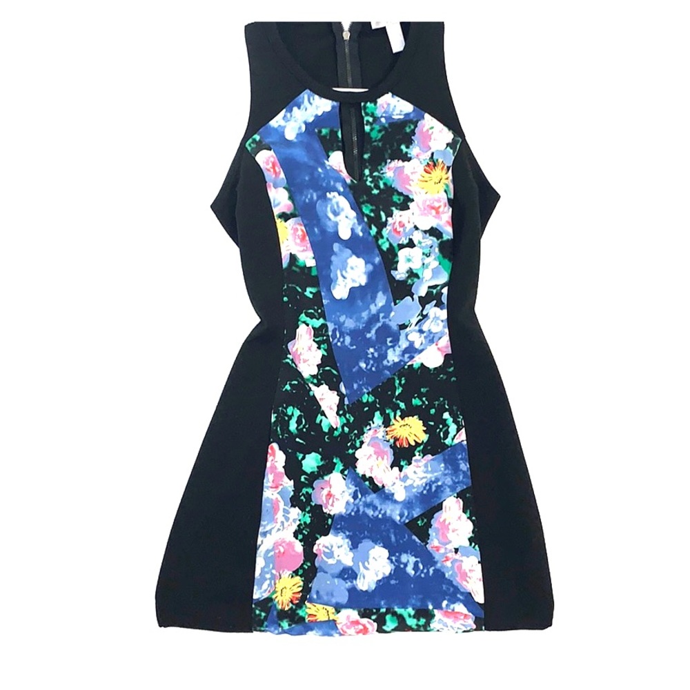 Aqua Silk-Faced Minidress